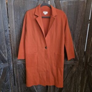 Maeve by Anthropologie Jacket Women's Size Small Orange Long Coatigan Cardigan